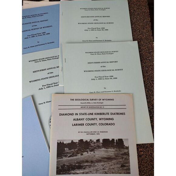 LOT OF GEOLOGY MINING WYOMING STATE WIDE SURVEY AND GEOLOGICAL REPORTS VINTAGE - Picture 4 of 8